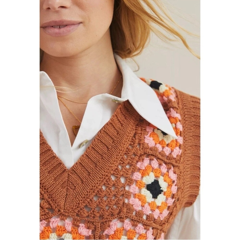 STELLA PARDO x ANTHROPOLOGIE CROCHET WOOL VEST - Picture 9 of 10